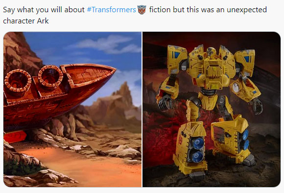 Say what you will about Transformers fiction but this was an unexpected character Ark *image of the Ark spaceship turning into the Titan Class toy Ark