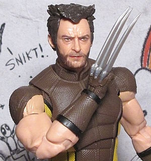 Wolverine with a head, with the sound effect SNIKT immediately over his shoulder